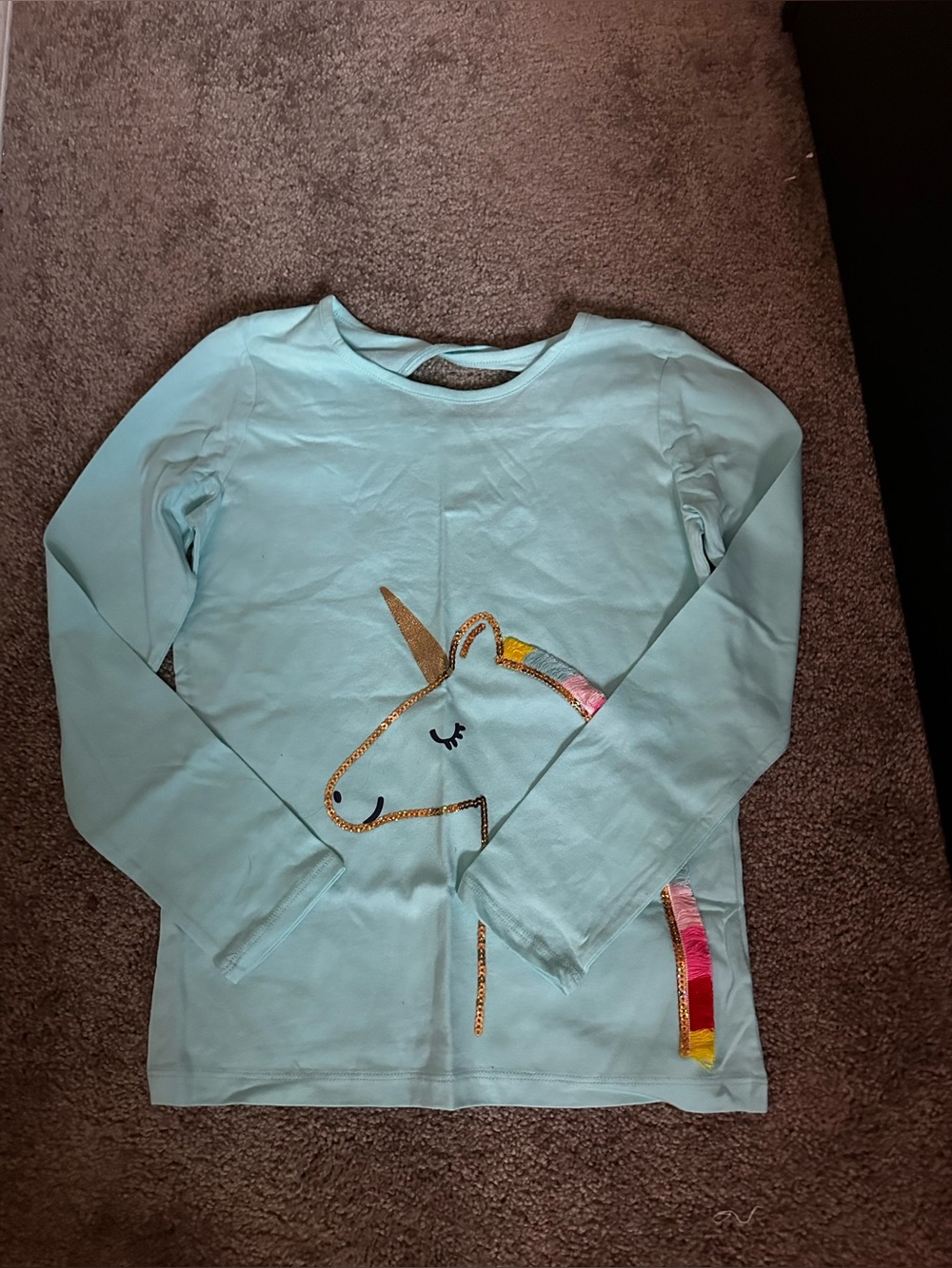 Carter's Blue Unicorn Long Sleeve Tee Size 12 0596